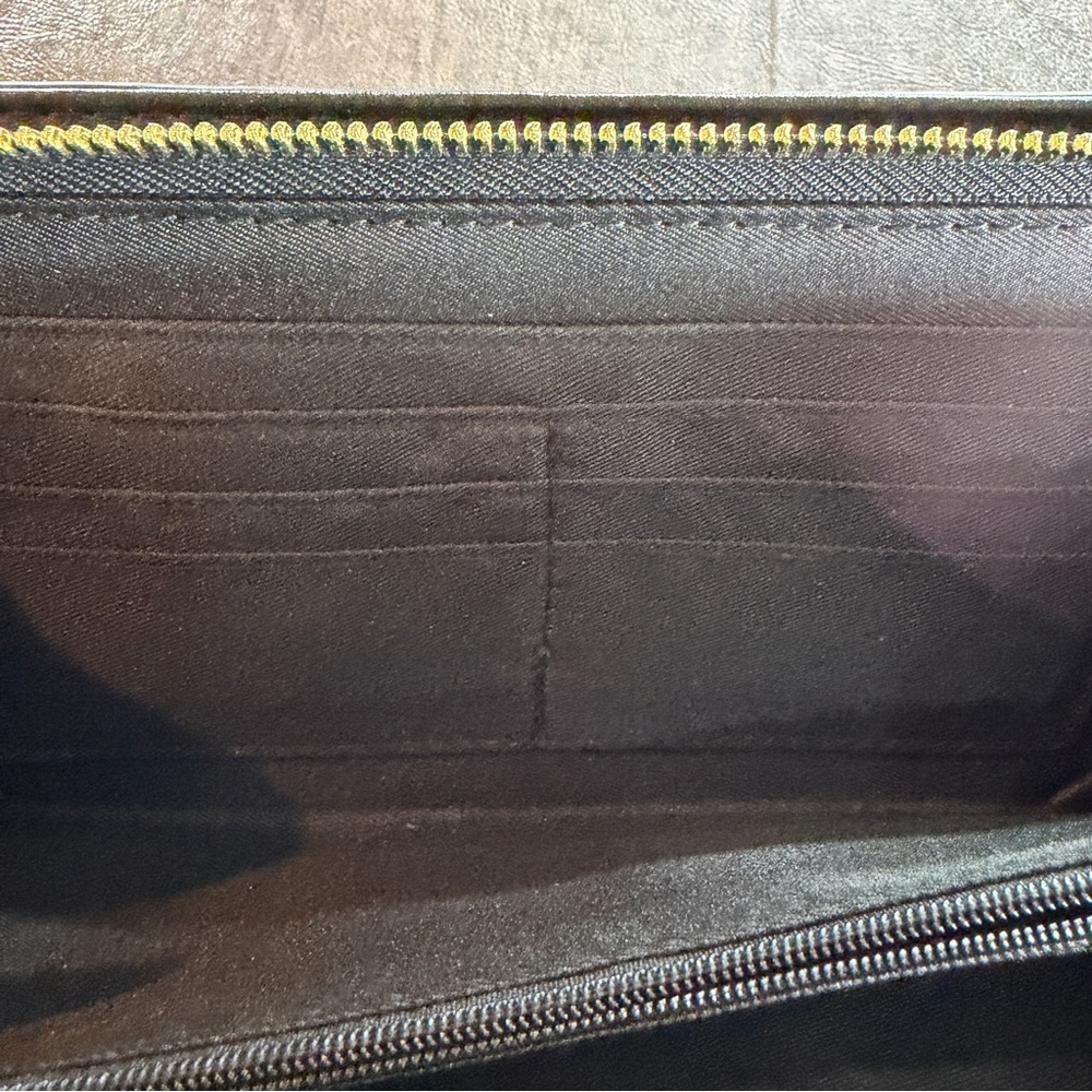 A New Day Elegant Black Bow Clutch 2 pockets with card holders Wristlet - Picture 5 of 8